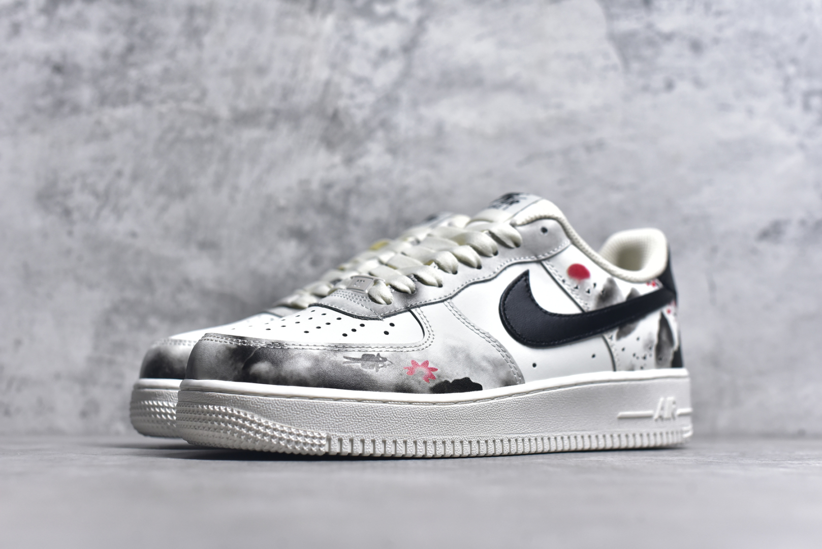 图片[2]-#Nk Air Force 1\’07 Low 国潮 水墨画配色 空军一号低帮休闲板鞋 BL1522-088 #定制皮料 原厂3D打印 3M反光 定制鞋盒 原楦原纸板 纯正空军版型 内置全掌气垫 尺码：36 36.5 37.5 38 38.5 39 40 40.5 41 42 42.5 43 44 44.5 45 9.D4-选品中心