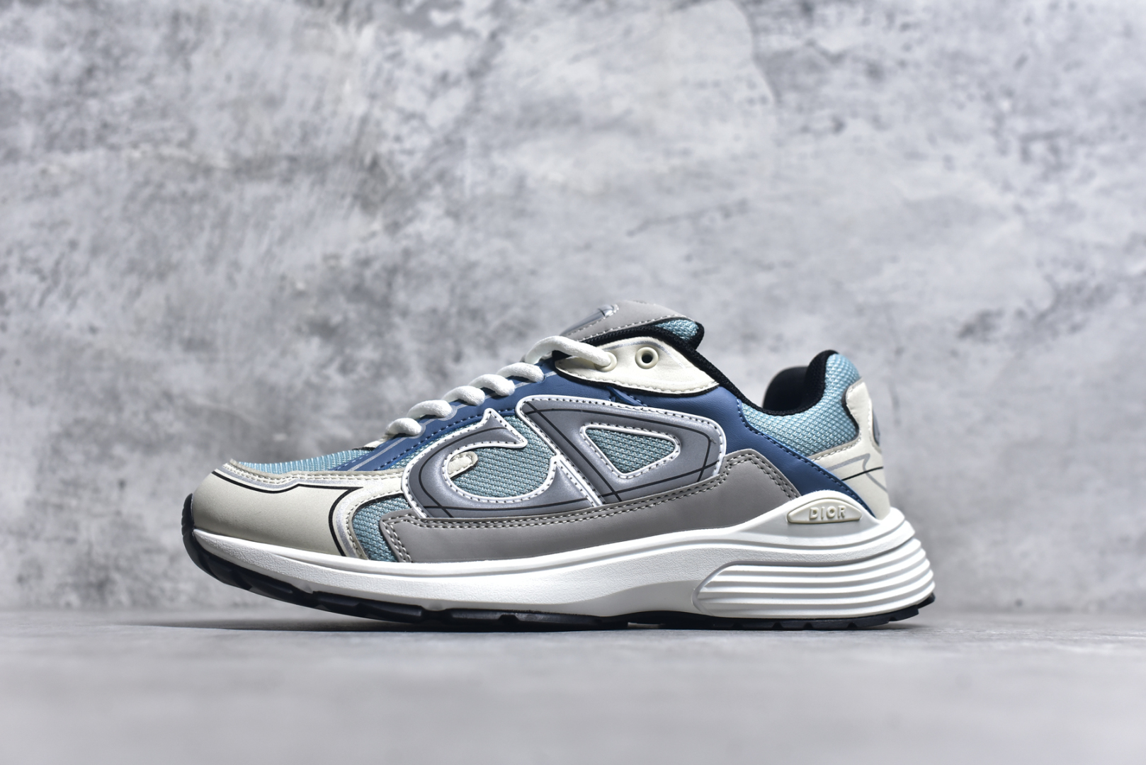 #法国高奢时装品牌·迪奥/Dior B30 Low-Top Sneaker B30系列低帮经典老爹风系带复古休闲运动慢跑鞋 蓝灰色 3SN279ZRB-H560 男鞋 39 40 41 42 43 44 45-选品中心