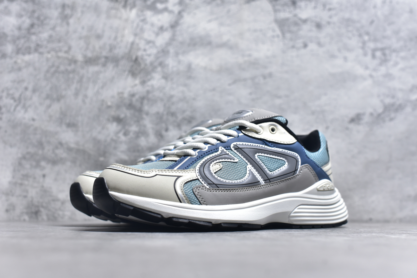 图片[2]-#法国高奢时装品牌·迪奥/Dior B30 Low-Top Sneaker B30系列低帮经典老爹风系带复古休闲运动慢跑鞋 蓝灰色 3SN279ZRB-H560 男鞋 39 40 41 42 43 44 45-选品中心