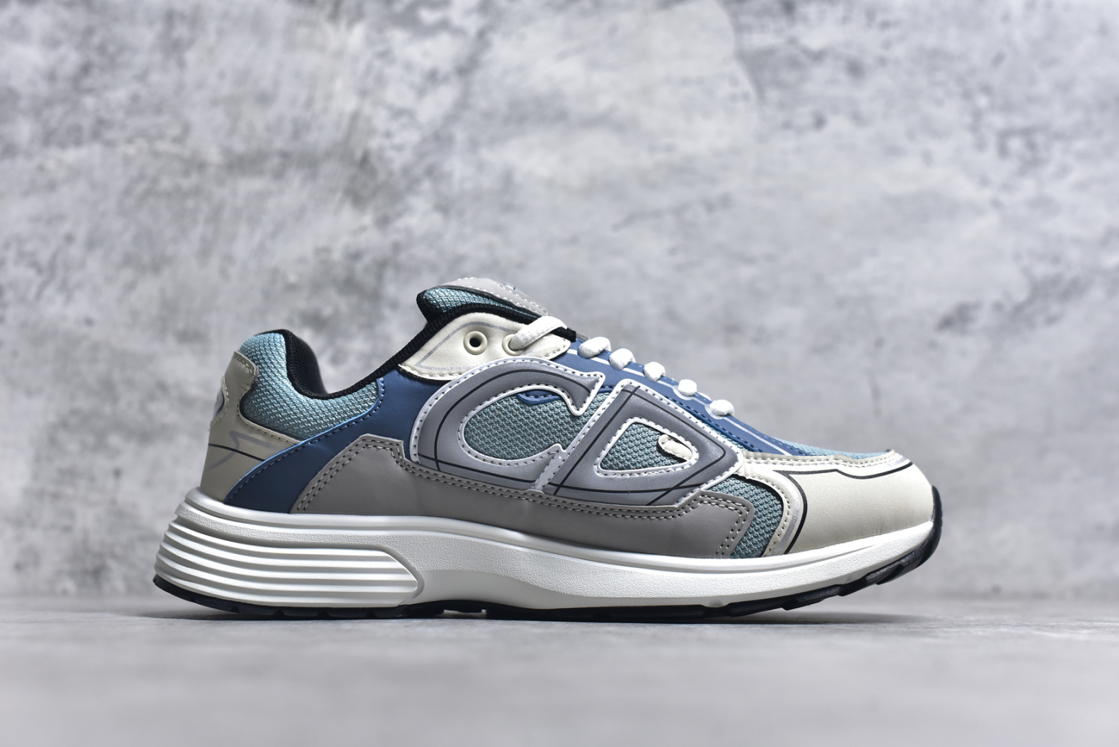 图片[3]-#法国高奢时装品牌·迪奥/Dior B30 Low-Top Sneaker B30系列低帮经典老爹风系带复古休闲运动慢跑鞋 蓝灰色 3SN279ZRB-H560 男鞋 39 40 41 42 43 44 45-选品中心