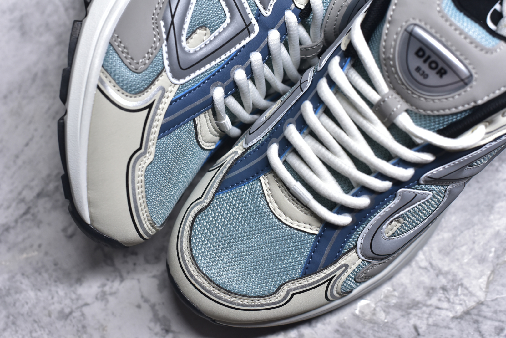 图片[8]-#法国高奢时装品牌·迪奥/Dior B30 Low-Top Sneaker B30系列低帮经典老爹风系带复古休闲运动慢跑鞋 蓝灰色 3SN279ZRB-H560 男鞋 39 40 41 42 43 44 45-选品中心