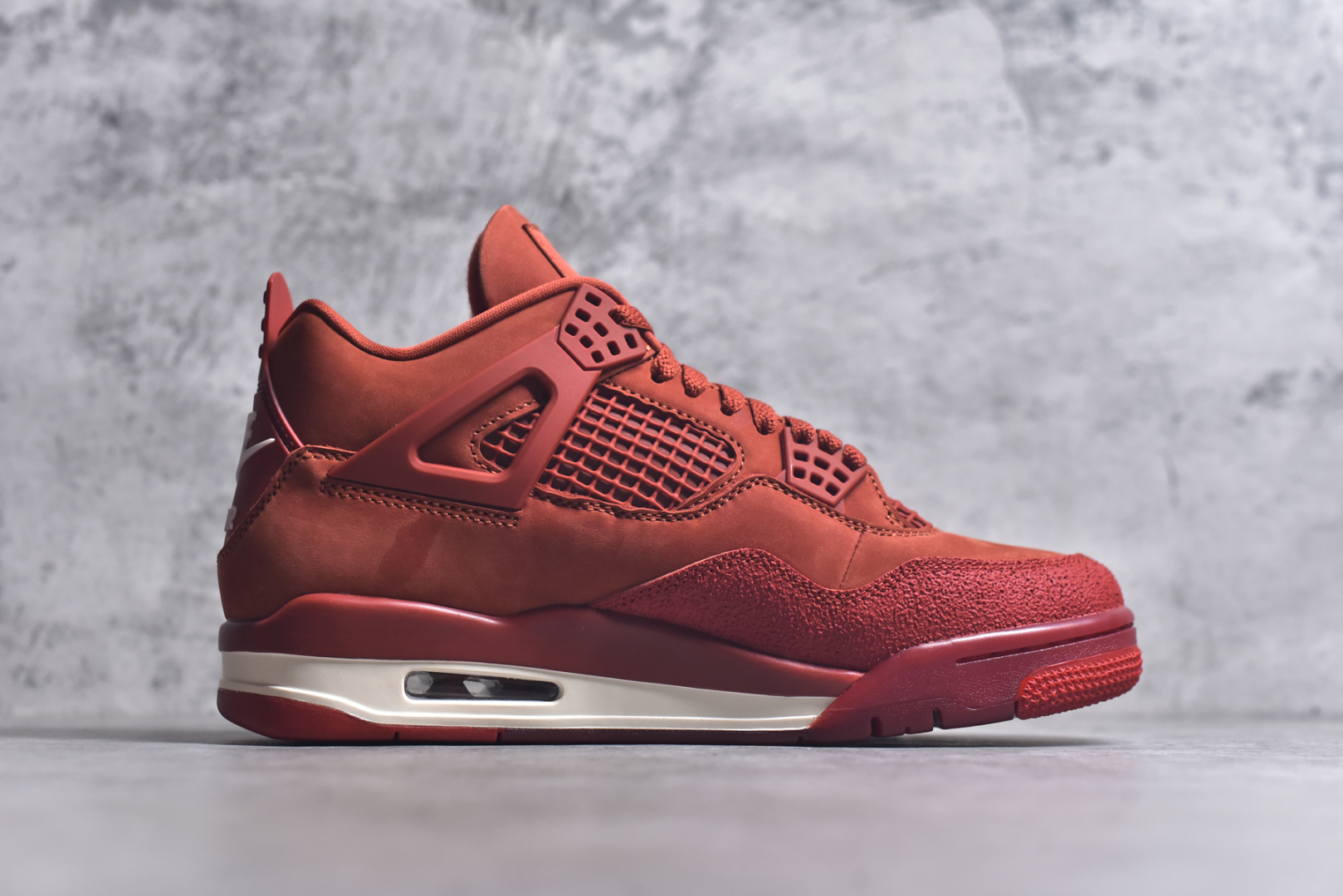 图片[3]-#Nigel Sylvester x Air Jordan AJ4 “Brick by Brick” 联名红砖 货号：HF4340-800 全新升级改良 原鞋原楦原纸板同源开发 完美呈现乔4的版型 内侧正确双色网格 还原细节 原厂皮料 正确气垫颜色 正确网格工艺 正确拉帮工艺 全鞋原装材料制作 原档案原模具打造 支持全方位与正品对比 尺码：40-48-选品中心
