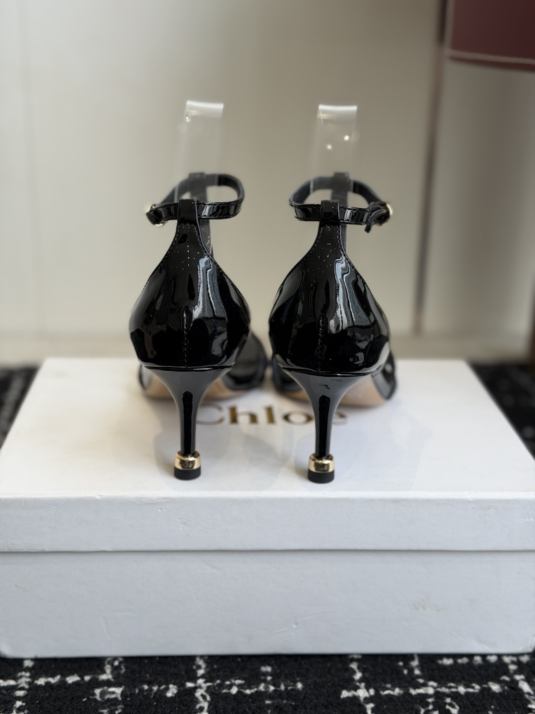 Chloé Cleia Patent Leather Cabochon Sandals