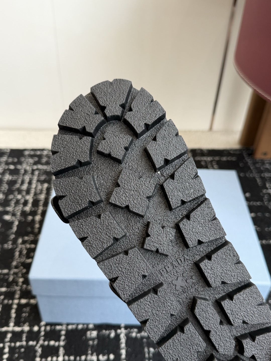 Prada Double Buckle Platform Slides