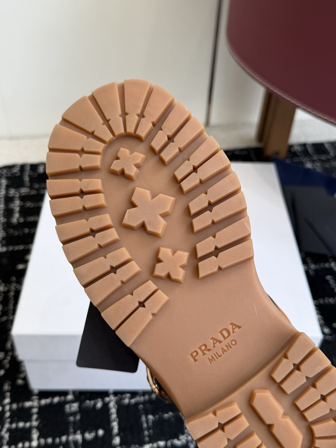 Prada Woven Cage Back Strap Platform Sandals