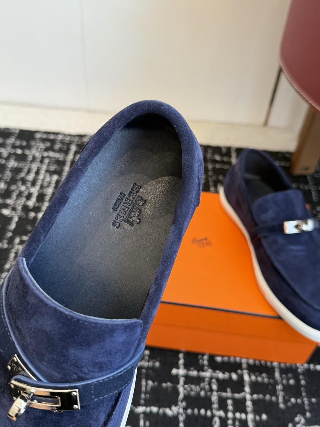 代购级Hermes 爱马仕 H家 Game kelly扣厚底乐福鞋小牛皮乐福鞋风格免系带休闲运动鞋，搭配