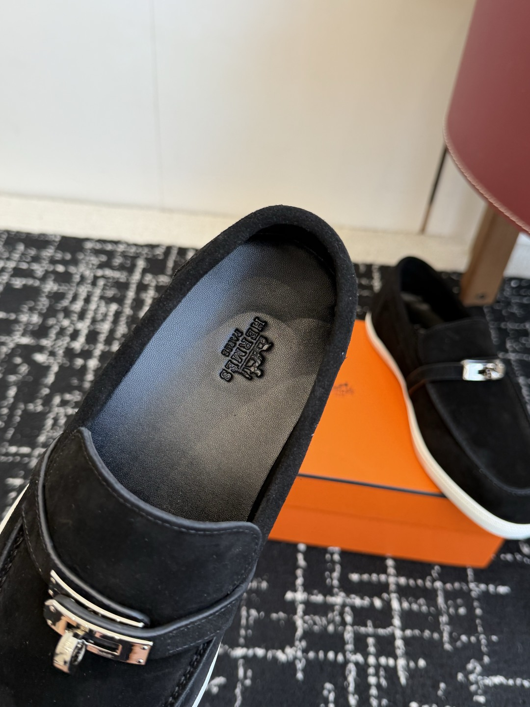 代购级Hermes 爱马仕 H家 Game kelly扣厚底乐福鞋小牛皮乐福鞋风格免系带休闲运动鞋，搭配