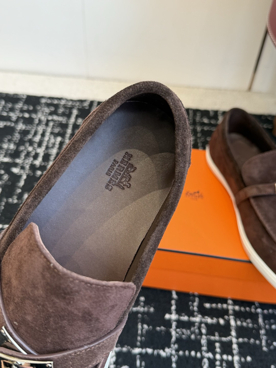 代购级Hermes 爱马仕 H家 Game kelly扣厚底乐福鞋小牛皮乐福鞋风格免系带休闲运动鞋，搭配