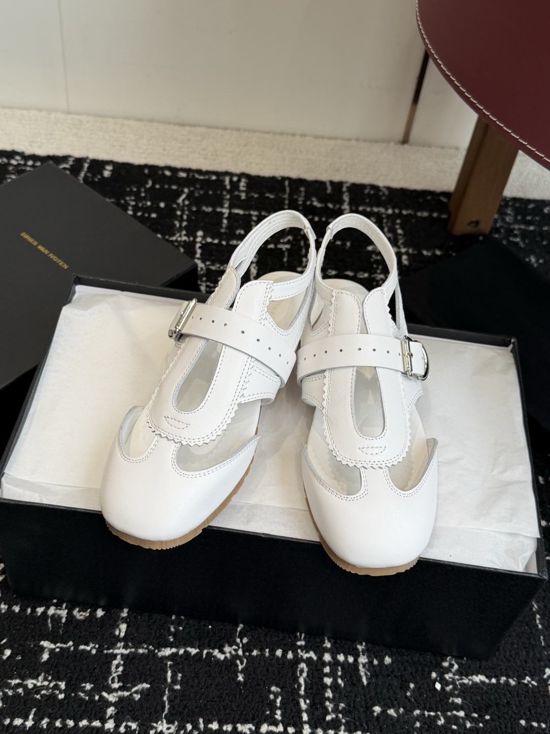 代购级Dries Van Noten·DVN 26ss 新款 情侣款 复古后空皮鞋dvn的后空鞋也太美了