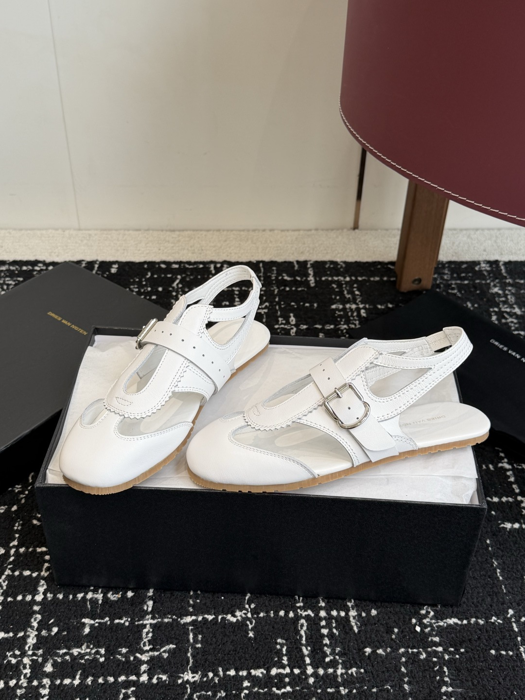 代购级Dries Van Noten·DVN 26ss 新款 情侣款 复古后空皮鞋dvn的后空鞋也太美了