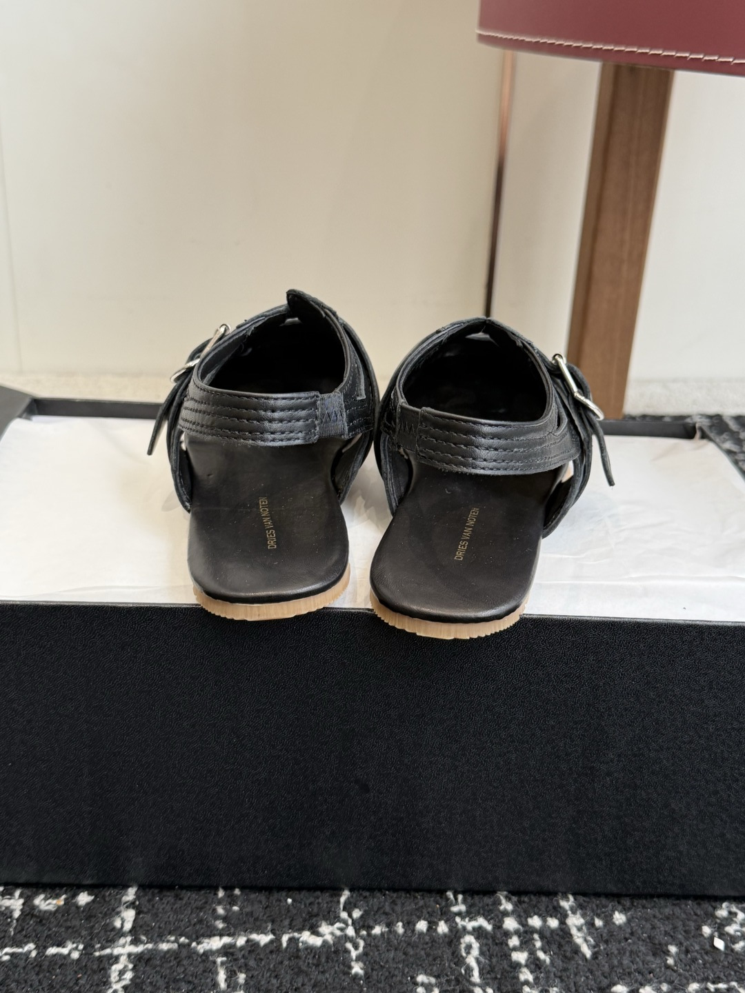 代购级Dries Van Noten·DVN 26ss 新款 情侣款 复古后空皮鞋dvn的后空鞋也太美了