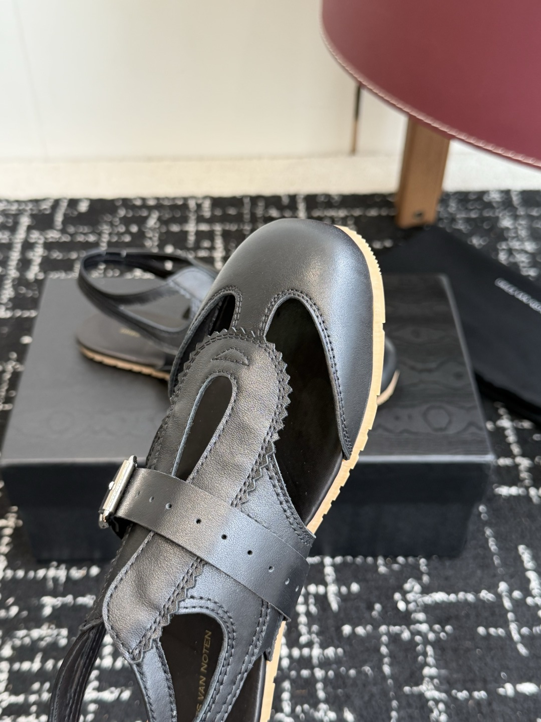 代购级Dries Van Noten·DVN 26ss 新款 情侣款 复古后空皮鞋dvn的后空鞋也太美了