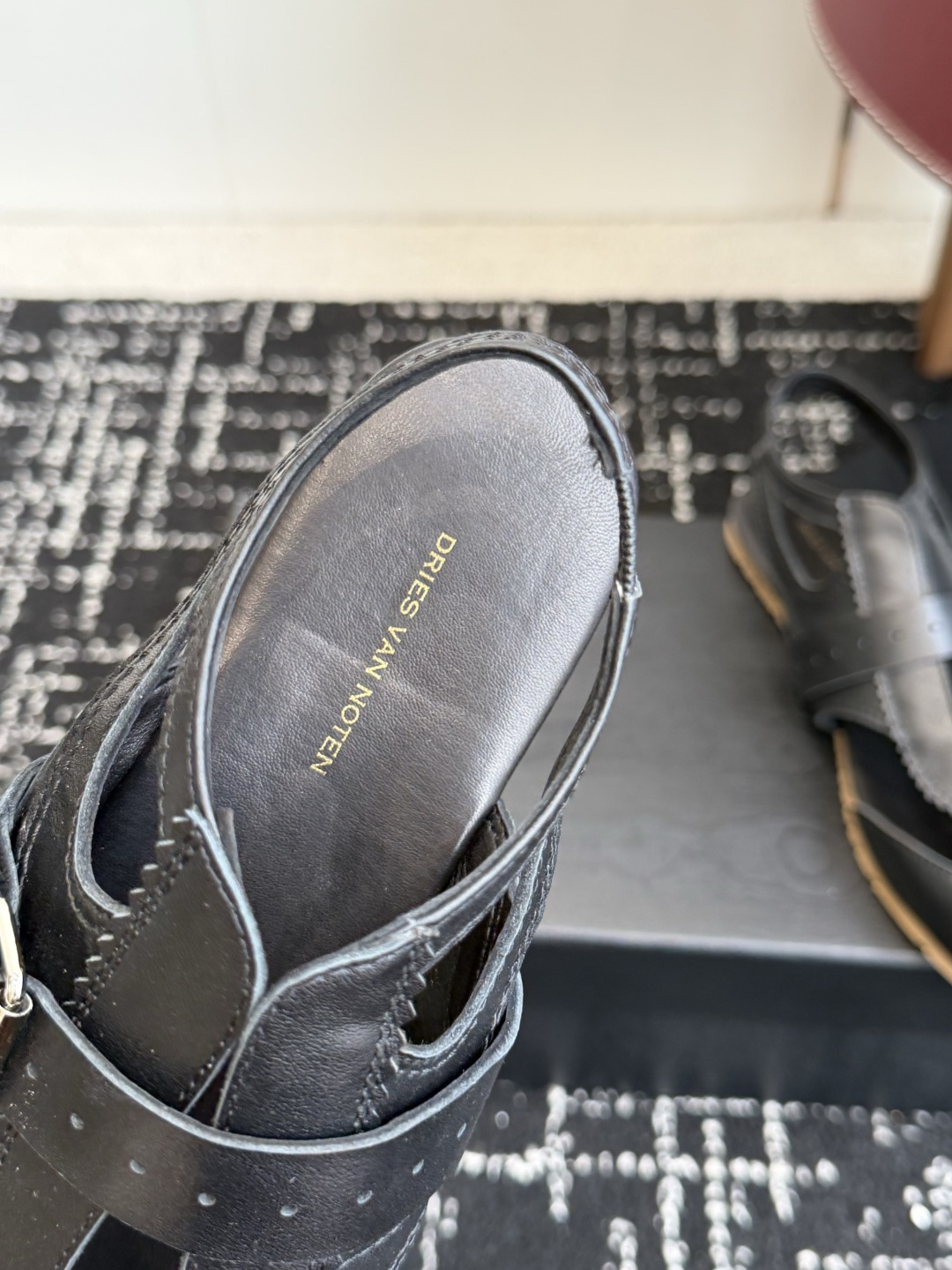 代购级Dries Van Noten·DVN 26ss 新款 情侣款 复古后空皮鞋dvn的后空鞋也太美了