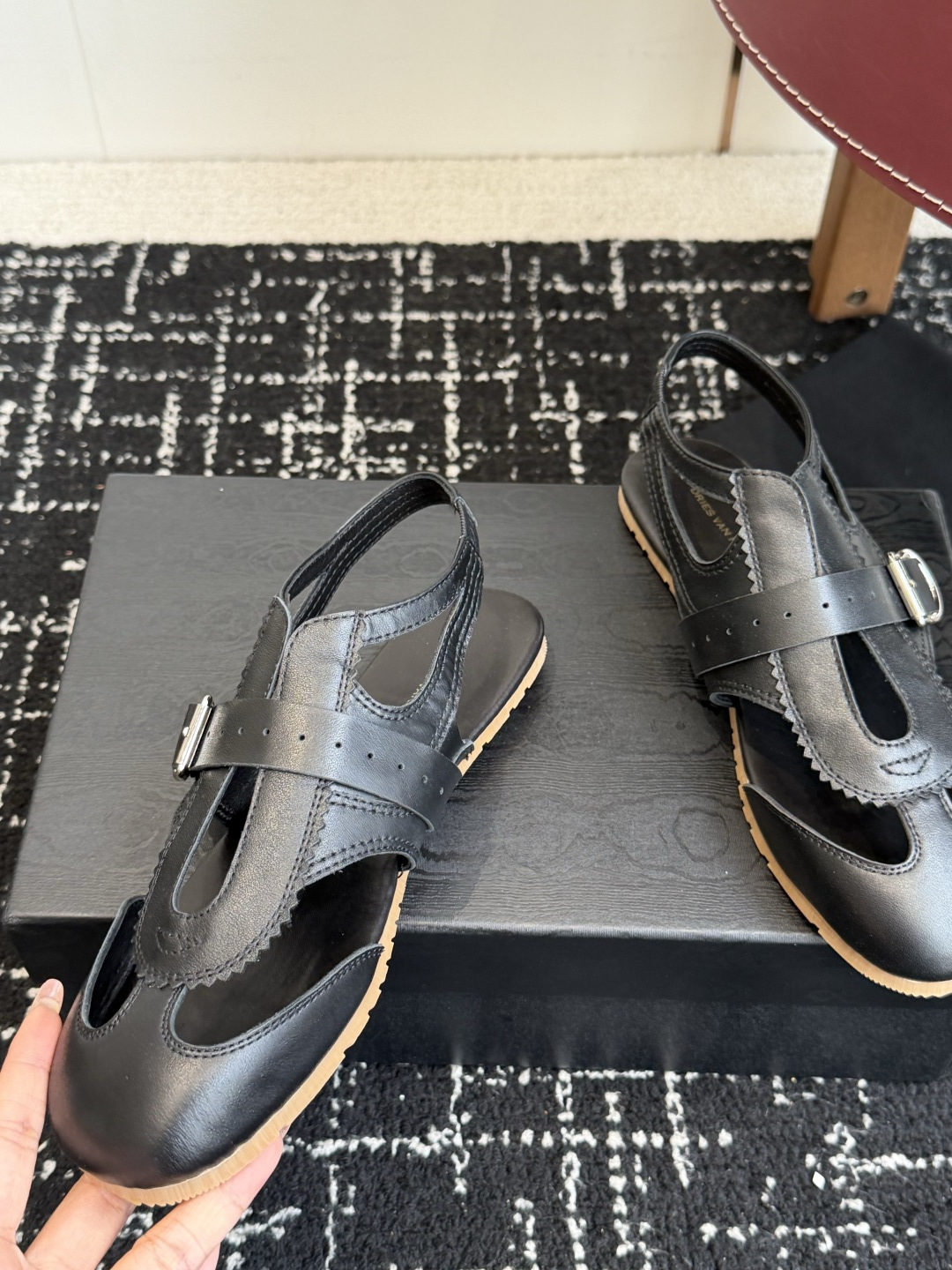 代购级Dries Van Noten·DVN 26ss 新款 情侣款 复古后空皮鞋dvn的后空鞋也太美了