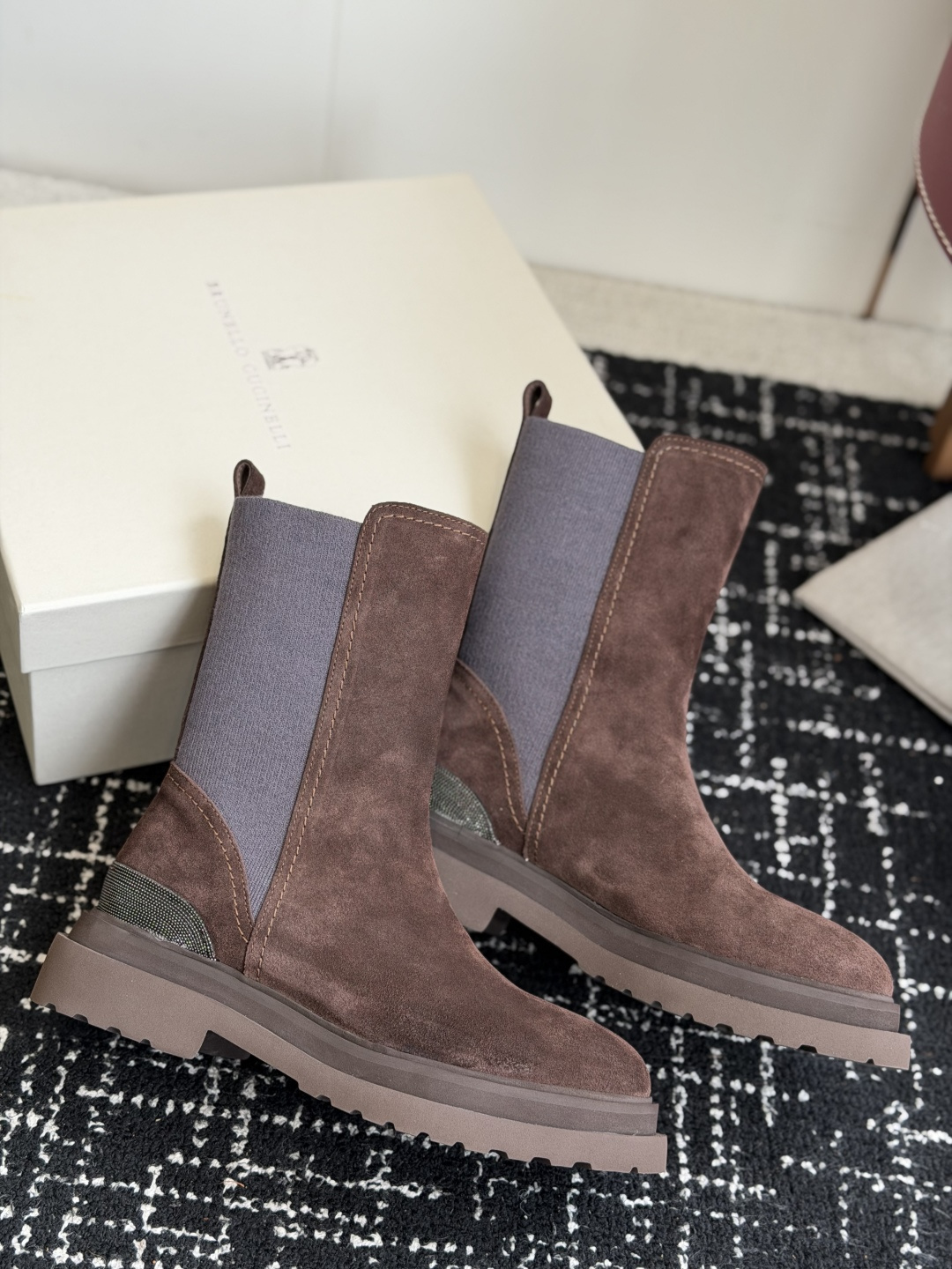 代购级Brunello Cucineli ss26 秋冬新款 马丁靴上脚帅气舒适 秋冬一定要有一双Bc的
