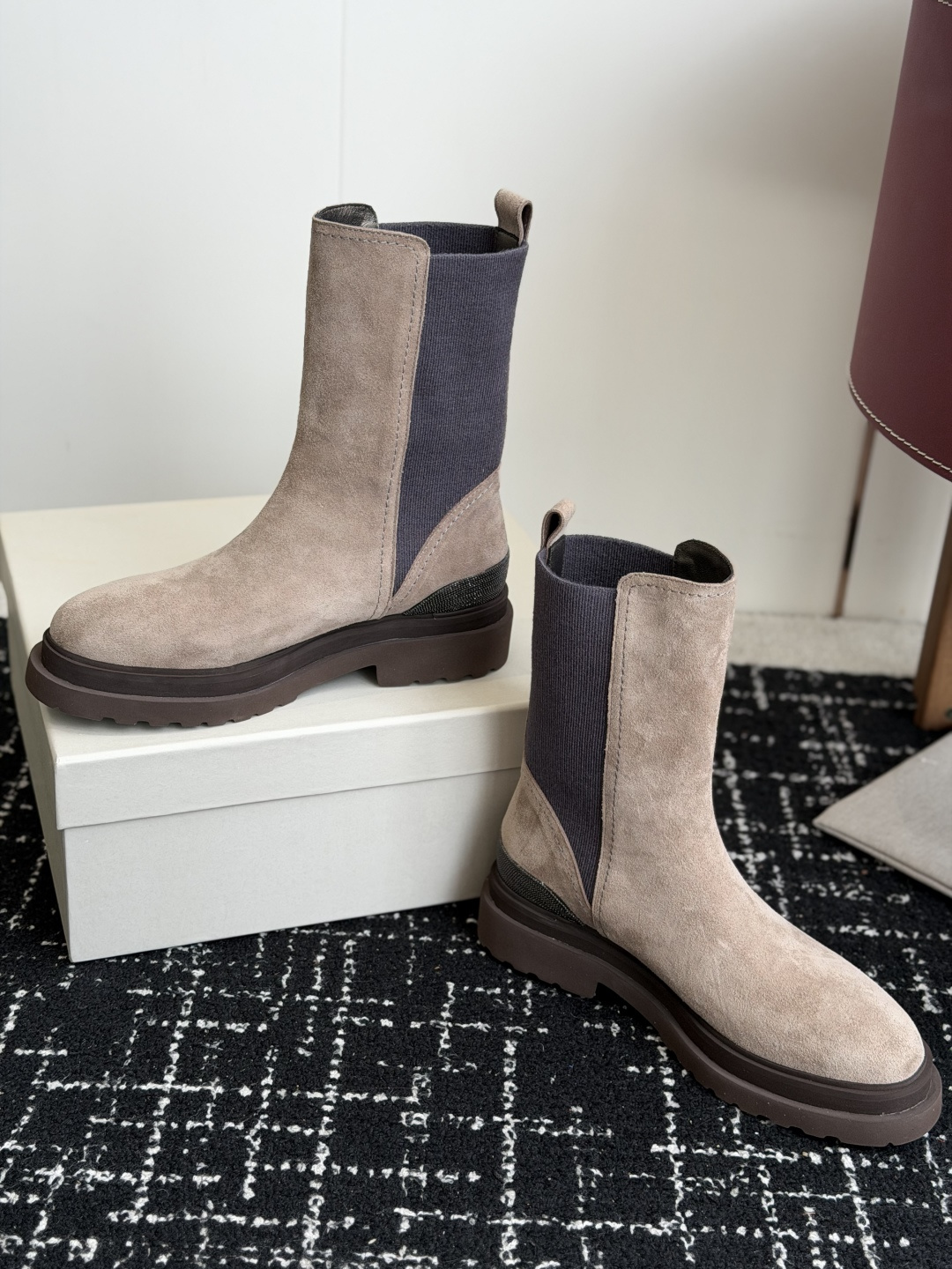 代购级Brunello Cucineli ss26 秋冬新款 马丁靴上脚帅气舒适 秋冬一定要有一双Bc的