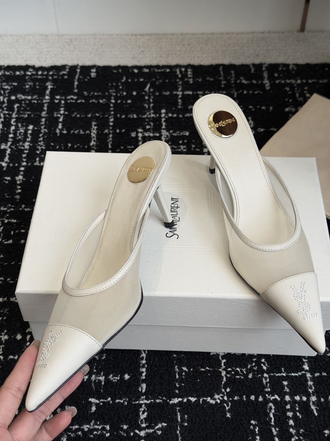 代购级YSL 圣罗兰 SAINT LAURENT 26新款凉脱圣罗兰春夏新款 Melody 细跟 尖头 
