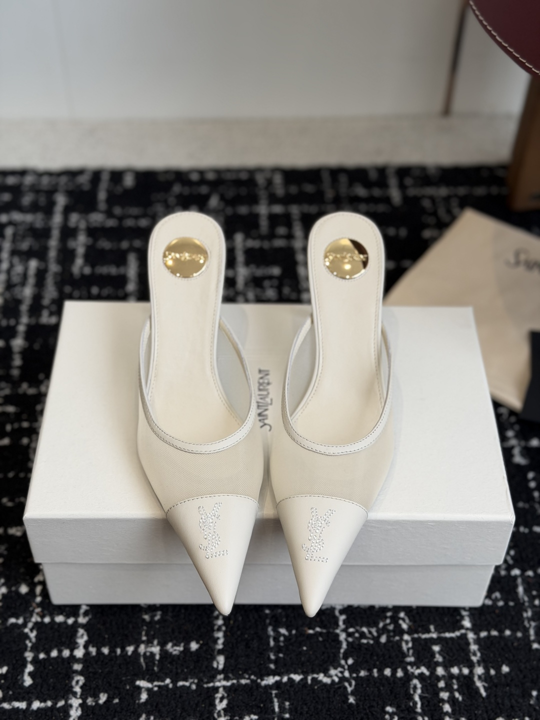 代购级YSL 圣罗兰 SAINT LAURENT 26新款凉脱圣罗兰春夏新款 Melody 细跟 尖头 