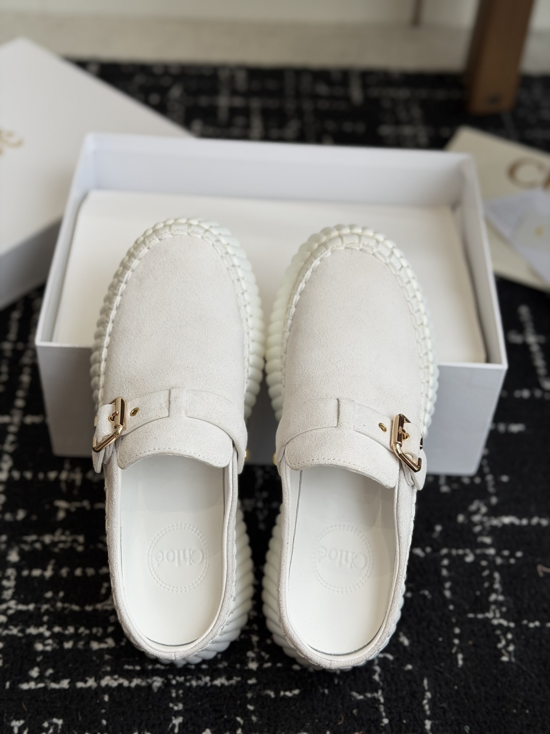代购级Chloe  克洛伊/蔻依 26ss 春夏季季新款 厚底小白鞋 休闲鞋原版鞋底，全手工穿线，所有的