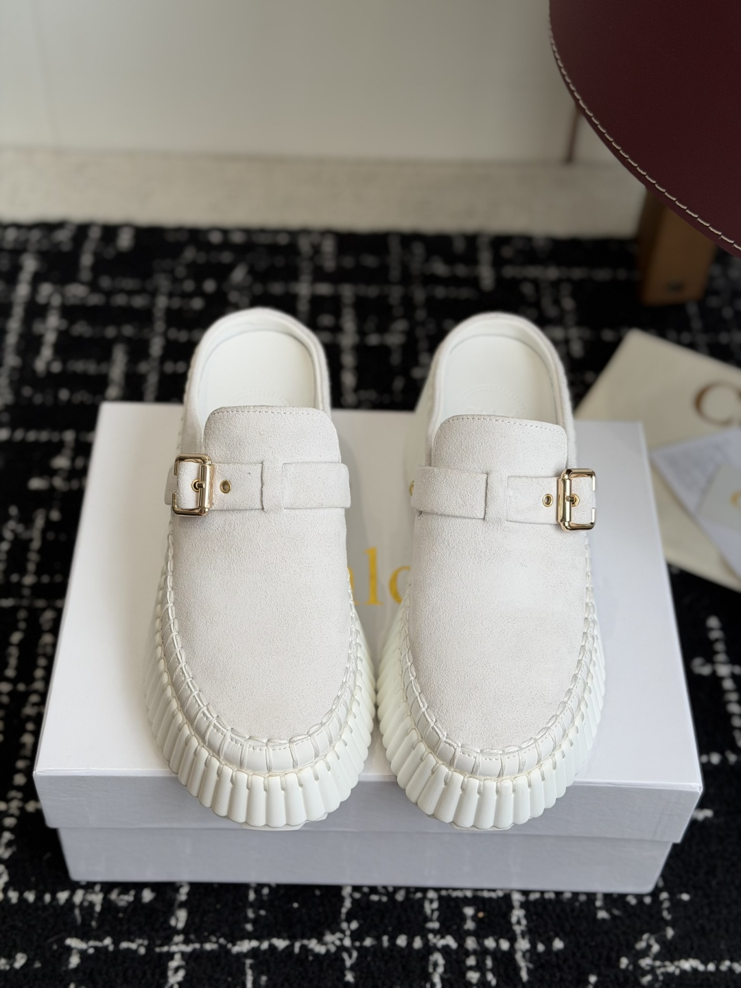 代购级Chloe  克洛伊/蔻依 26ss 春夏季季新款 厚底小白鞋 休闲鞋原版鞋底，全手工穿线，所有的