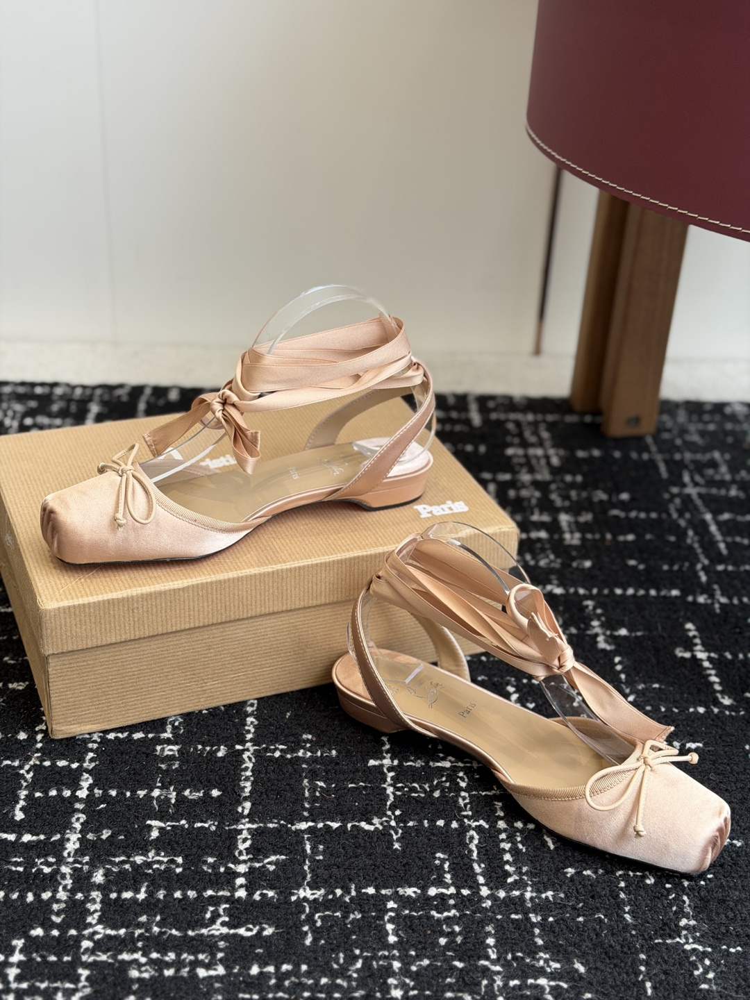 代购级Christian Louboutin 春夏新款时装走秀芭蕾蝴蝶结高跟单鞋 CL红底永远的YYDS