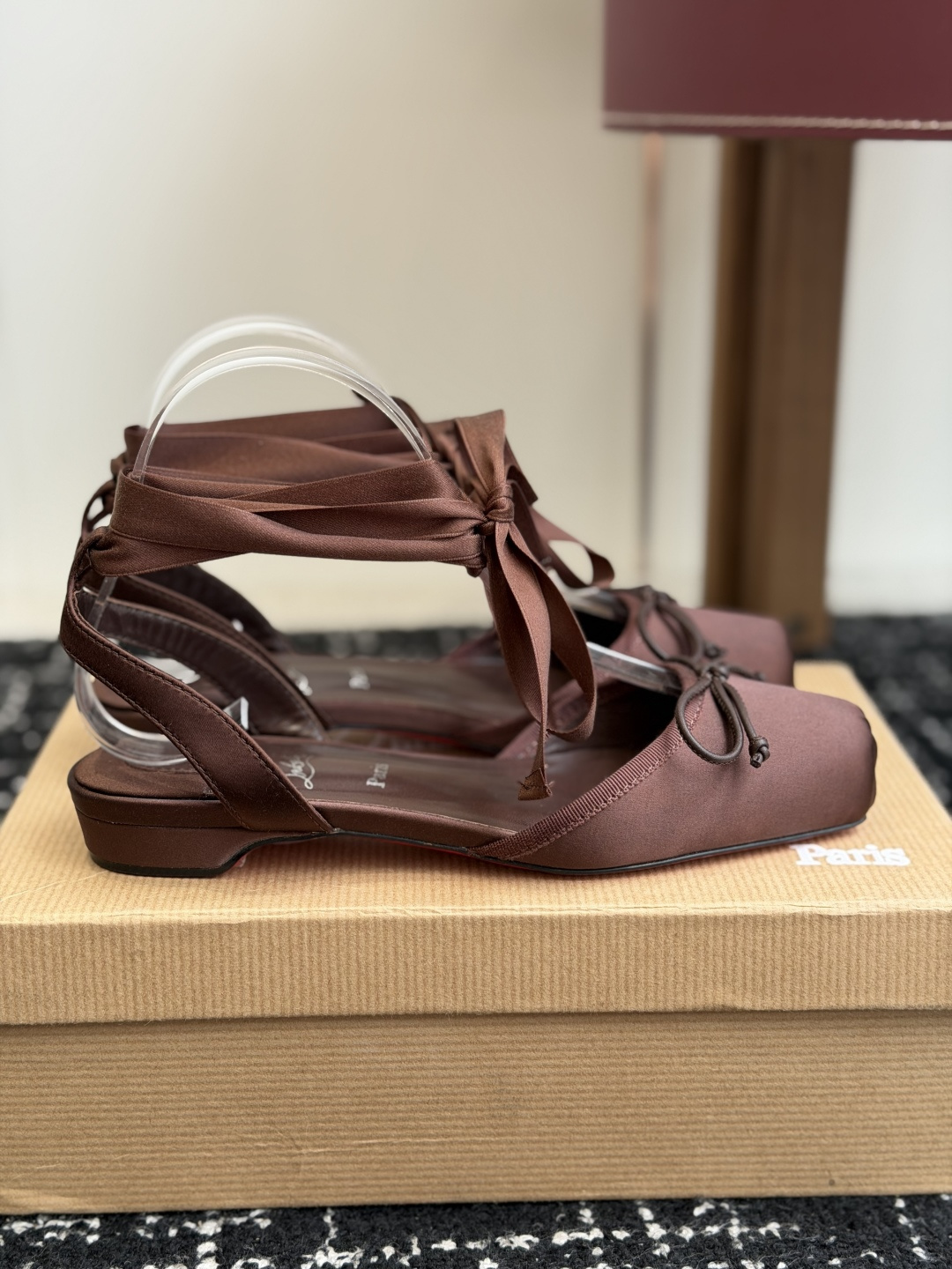 代购级Christian Louboutin 春夏新款时装走秀芭蕾蝴蝶结高跟单鞋 CL红底永远的YYDS