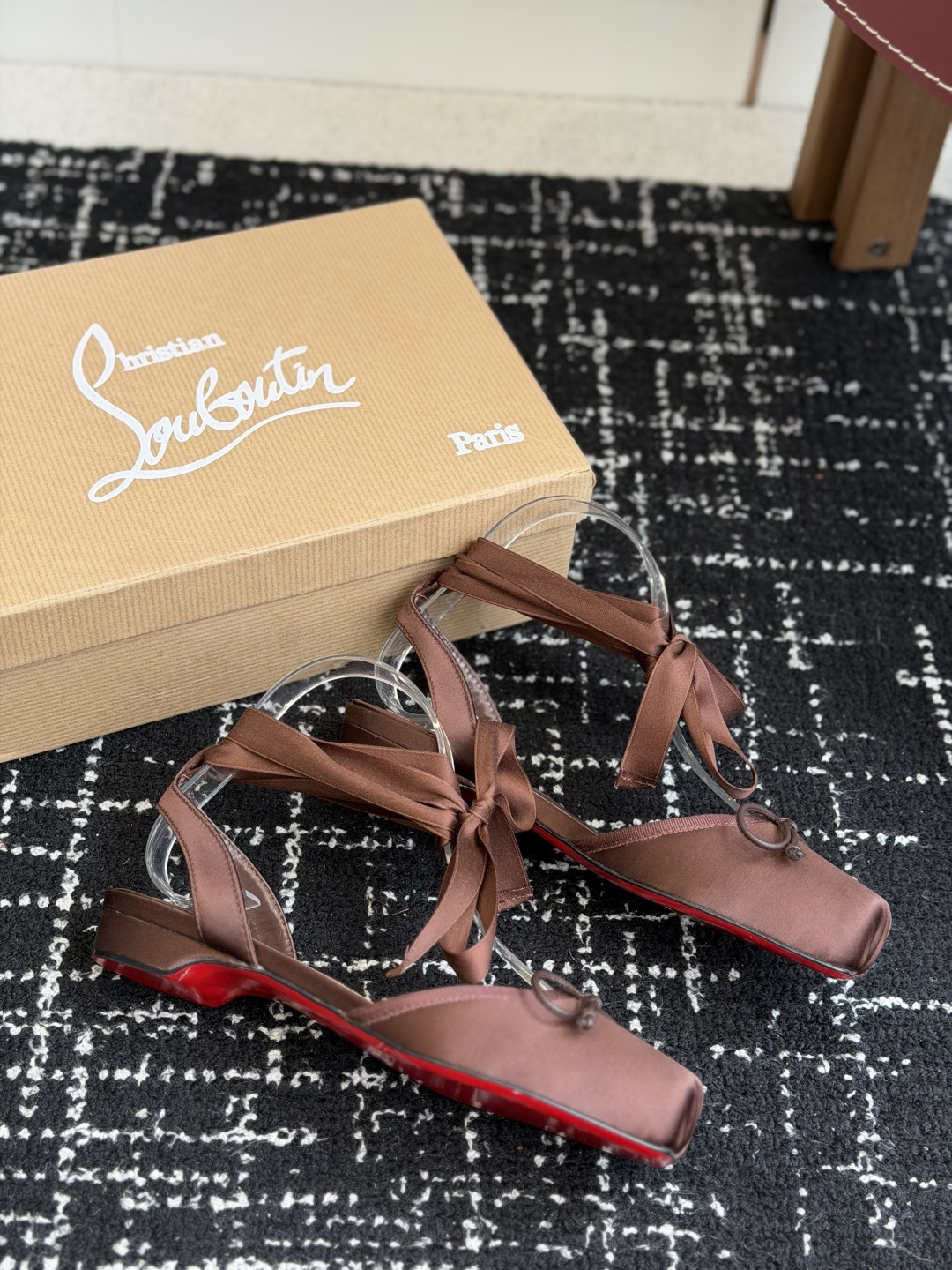代购级Christian Louboutin 春夏新款时装走秀芭蕾蝴蝶结高跟单鞋 CL红底永远的YYDS