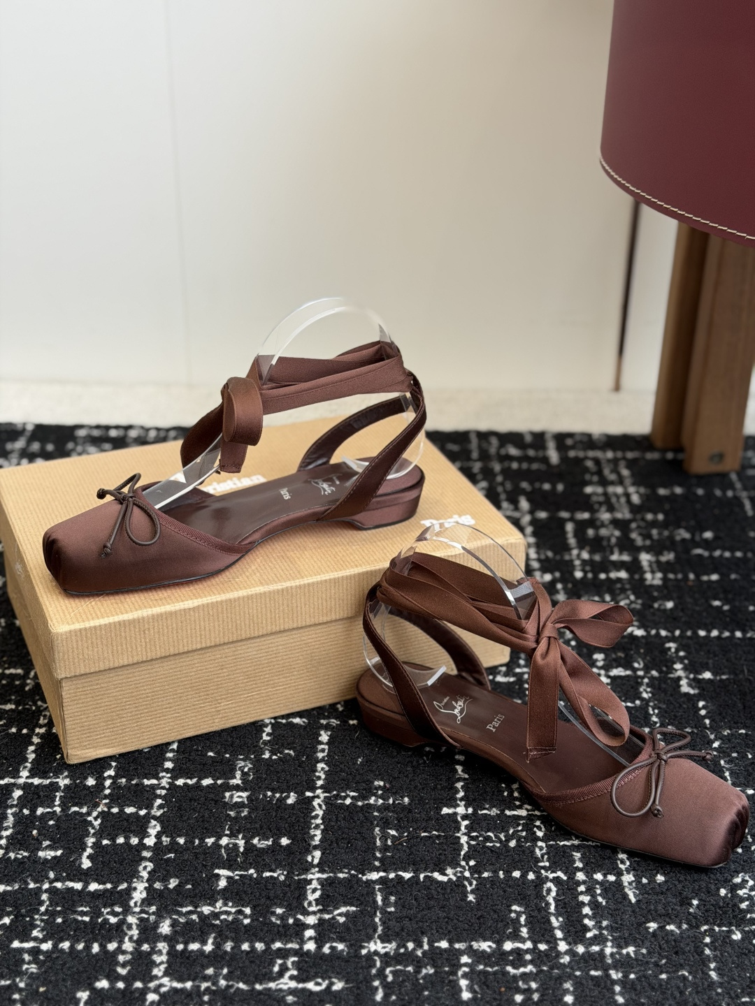 代购级Christian Louboutin 春夏新款时装走秀芭蕾蝴蝶结高跟单鞋 CL红底永远的YYDS