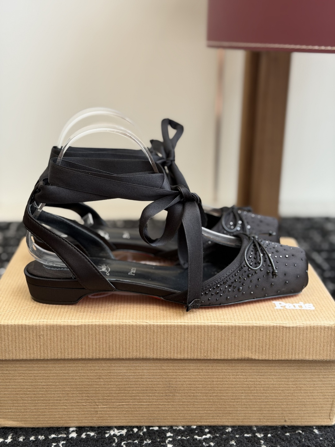 代购级Christian Louboutin 春夏新款时装走秀芭蕾蝴蝶结高跟单鞋 CL红底永远的YYDS
