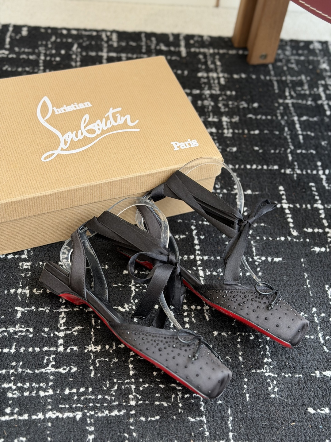 代购级Christian Louboutin 春夏新款时装走秀芭蕾蝴蝶结高跟单鞋 CL红底永远的YYDS