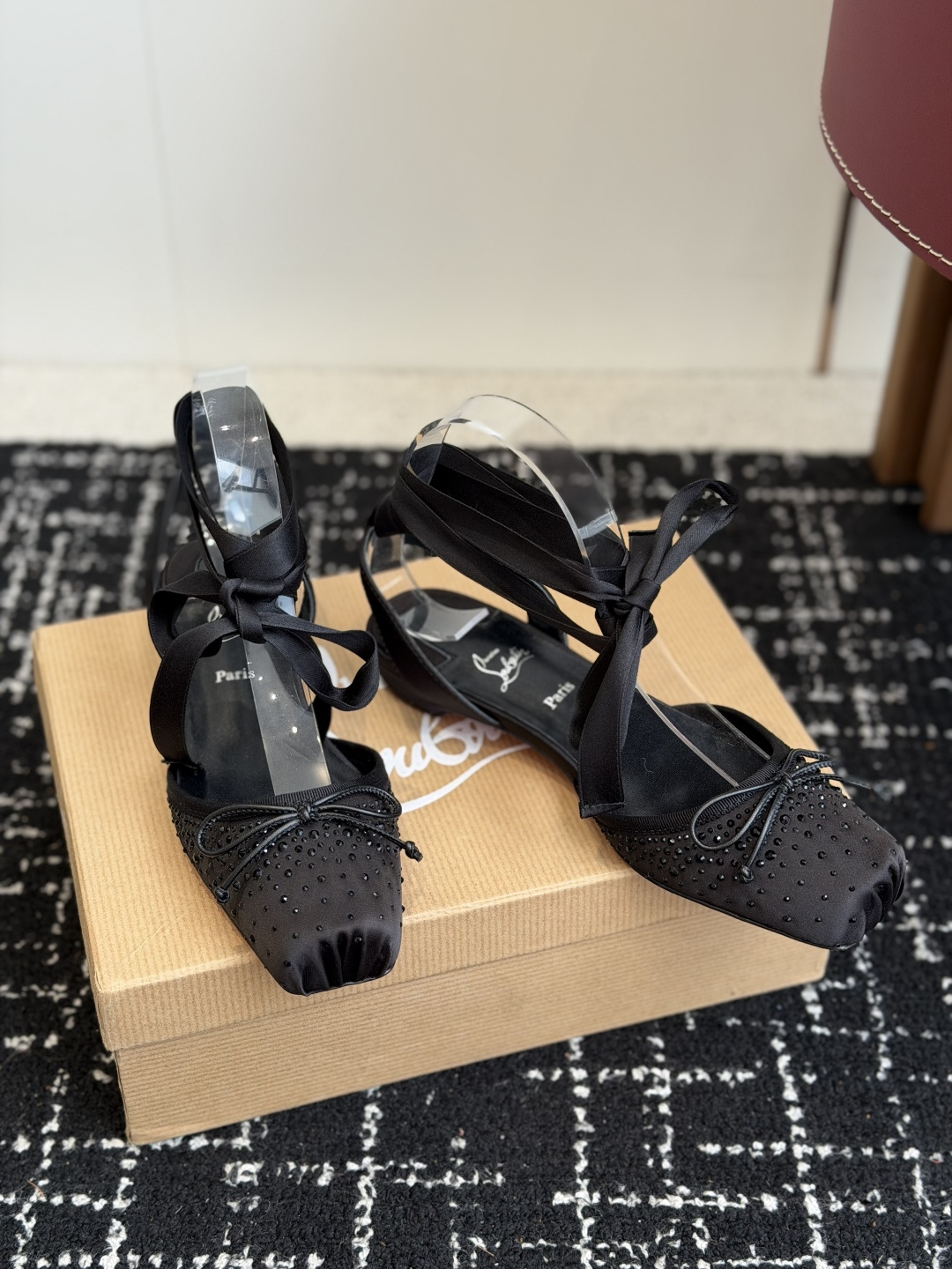 代购级Christian Louboutin 春夏新款时装走秀芭蕾蝴蝶结高跟单鞋 CL红底永远的YYDS