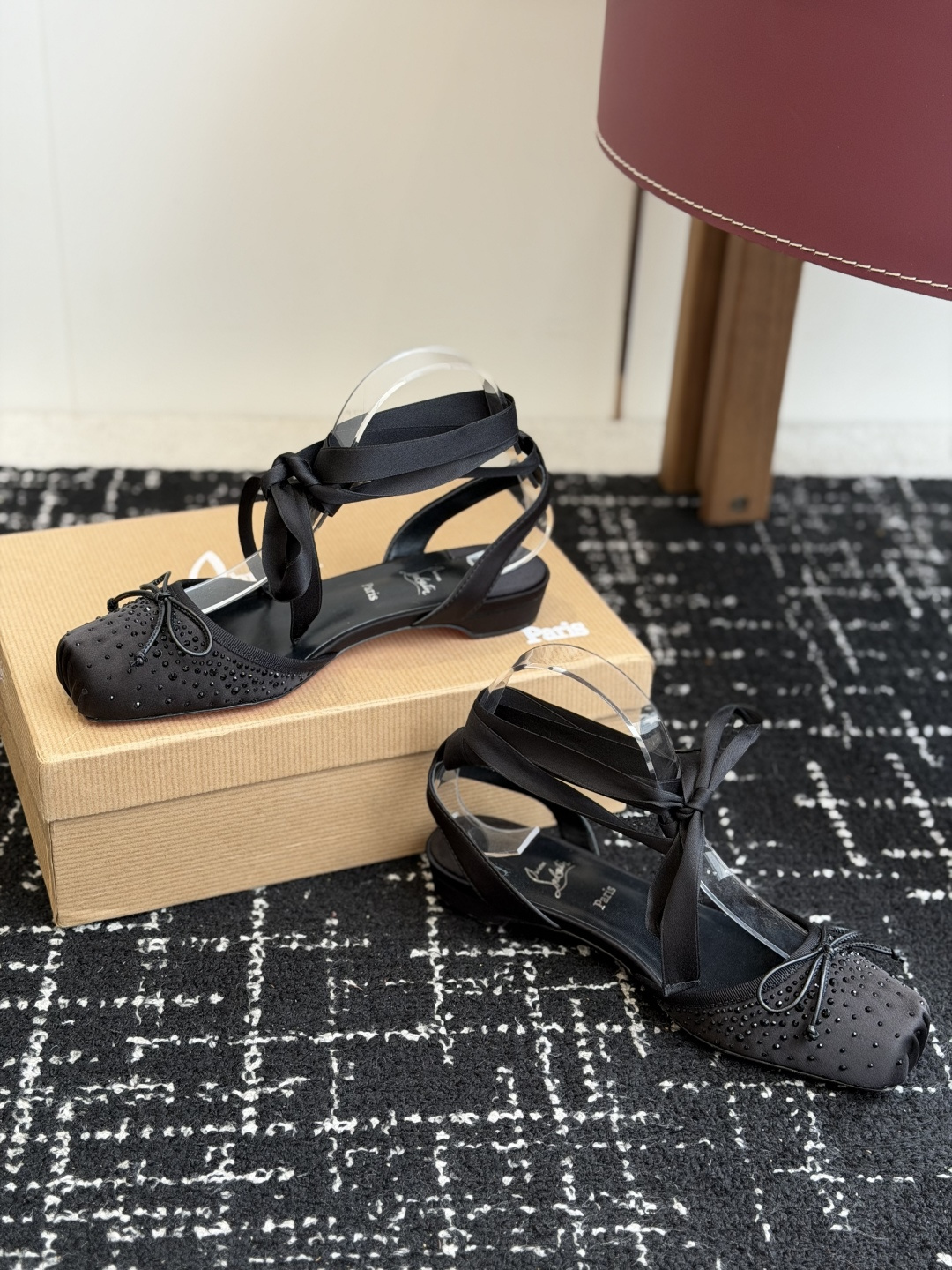 代购级Christian Louboutin 春夏新款时装走秀芭蕾蝴蝶结高跟单鞋 CL红底永远的YYDS