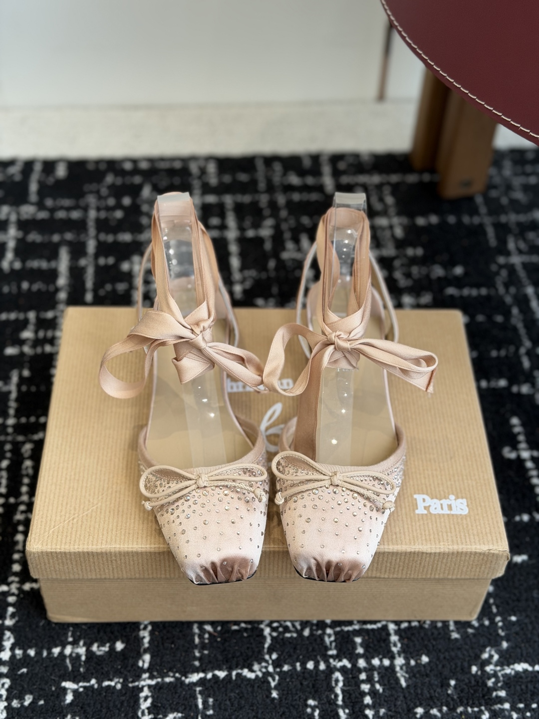 代购级Christian Louboutin 春夏新款时装走秀芭蕾蝴蝶结高跟单鞋 CL红底永远的YYDS
