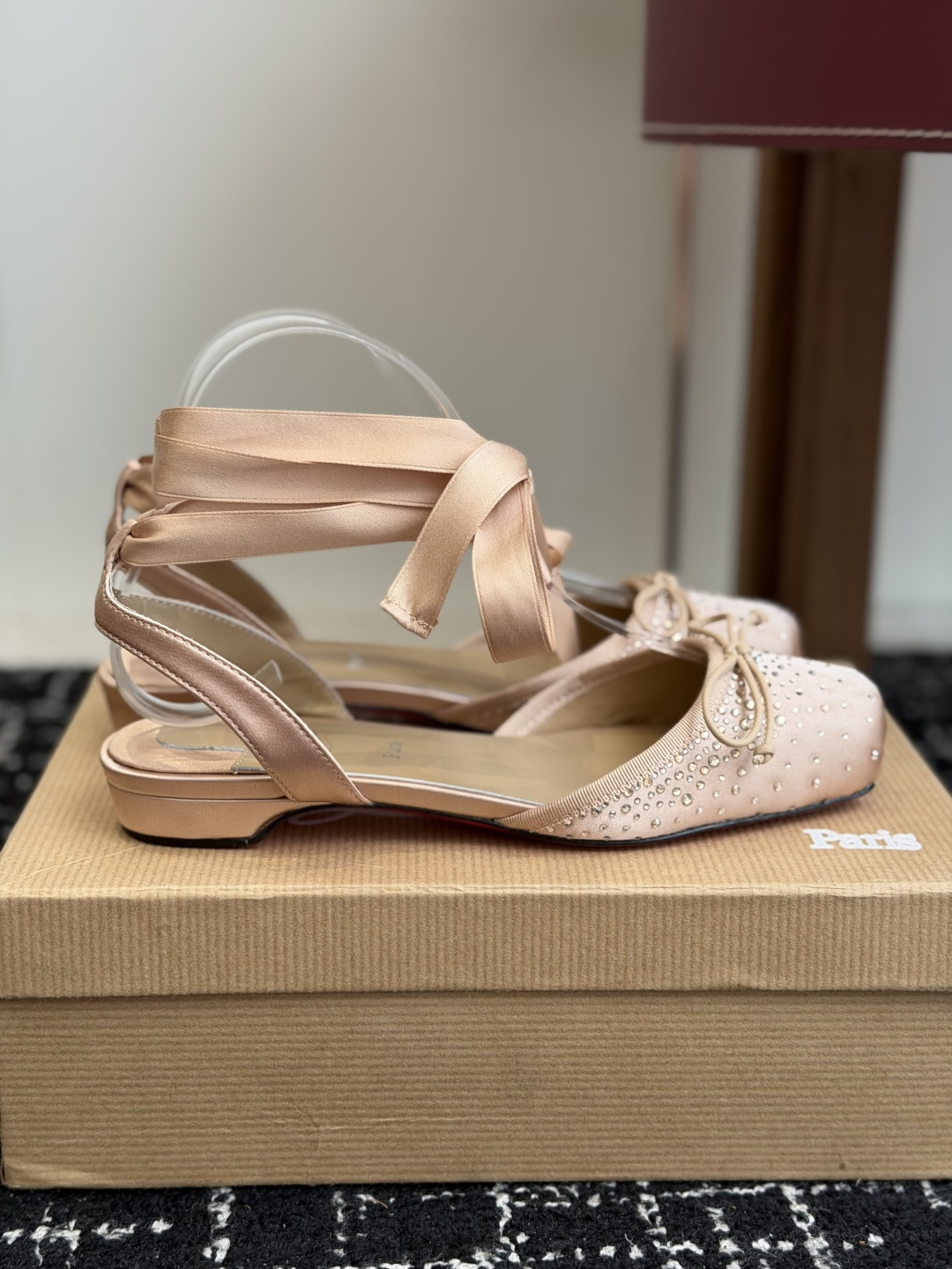 代购级Christian Louboutin 春夏新款时装走秀芭蕾蝴蝶结高跟单鞋 CL红底永远的YYDS