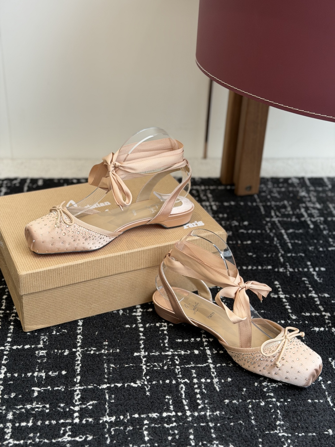 代购级Christian Louboutin 春夏新款时装走秀芭蕾蝴蝶结高跟单鞋 CL红底永远的YYDS