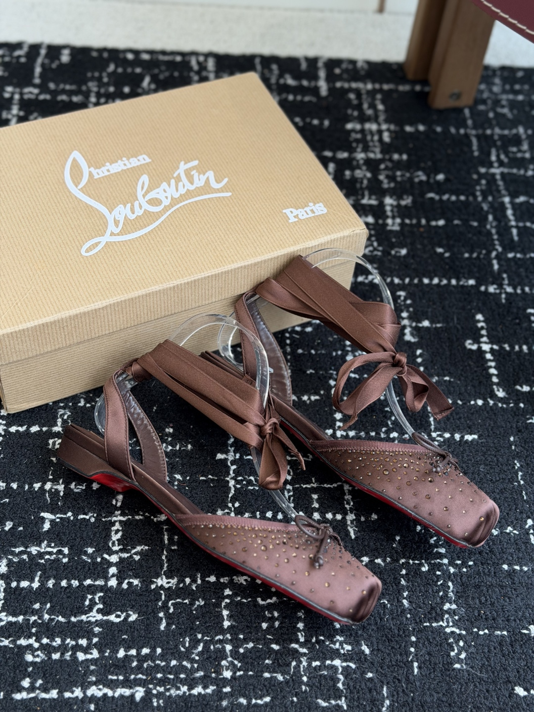 代购级Christian Louboutin 春夏新款时装走秀芭蕾蝴蝶结高跟单鞋 CL红底永远的YYDS