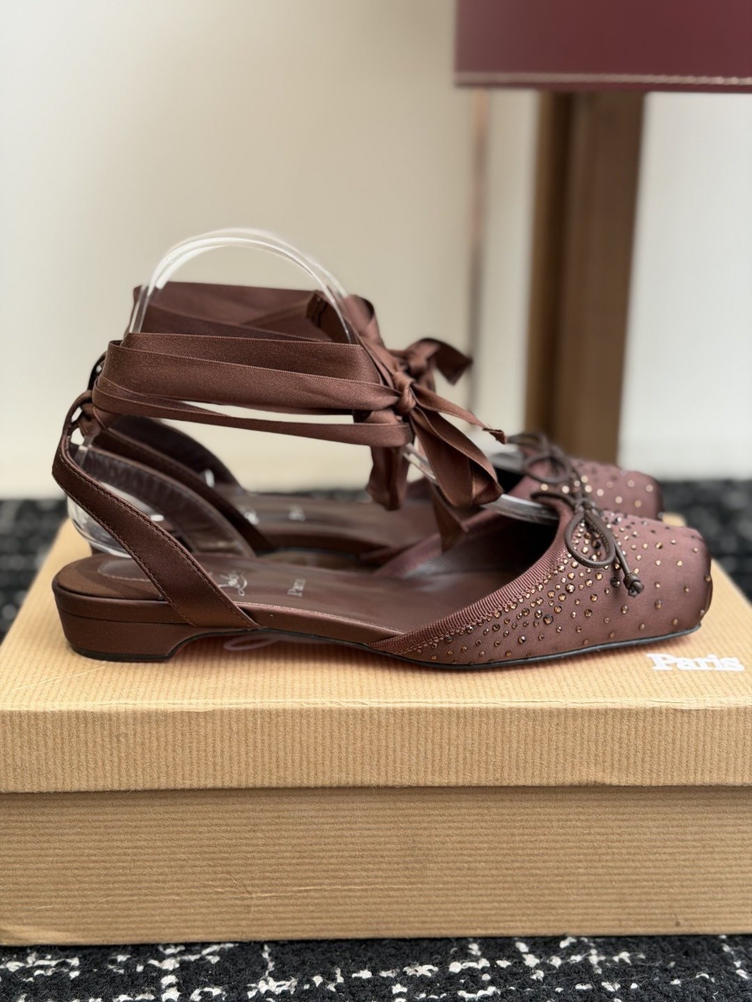 代购级Christian Louboutin 春夏新款时装走秀芭蕾蝴蝶结高跟单鞋 CL红底永远的YYDS