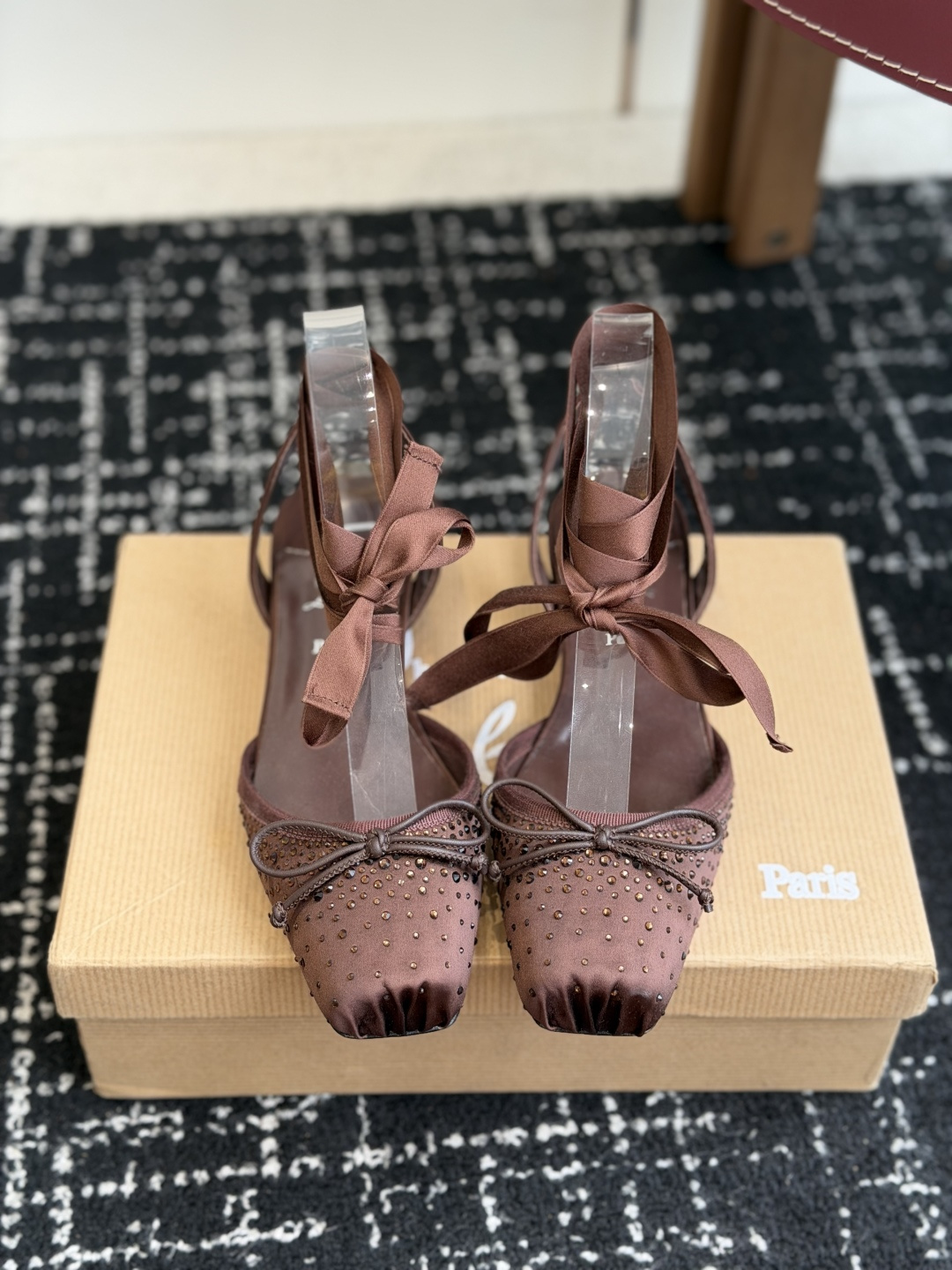 代购级Christian Louboutin 春夏新款时装走秀芭蕾蝴蝶结高跟单鞋 CL红底永远的YYDS