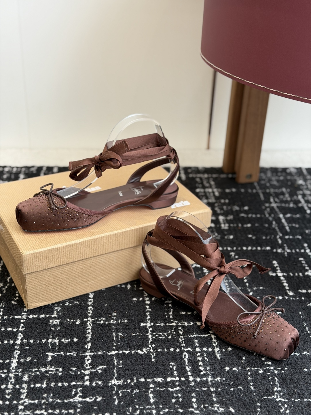 代购级Christian Louboutin 春夏新款时装走秀芭蕾蝴蝶结高跟单鞋 CL红底永远的YYDS