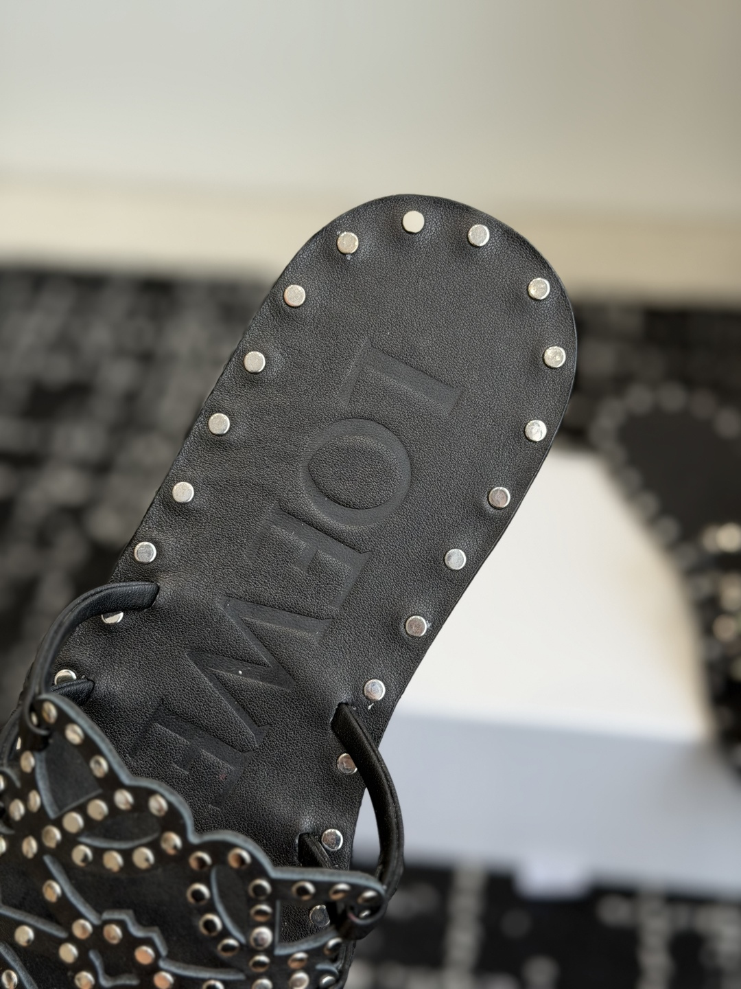 Loewe Rivet Decor Anagram Logo Flat Slides