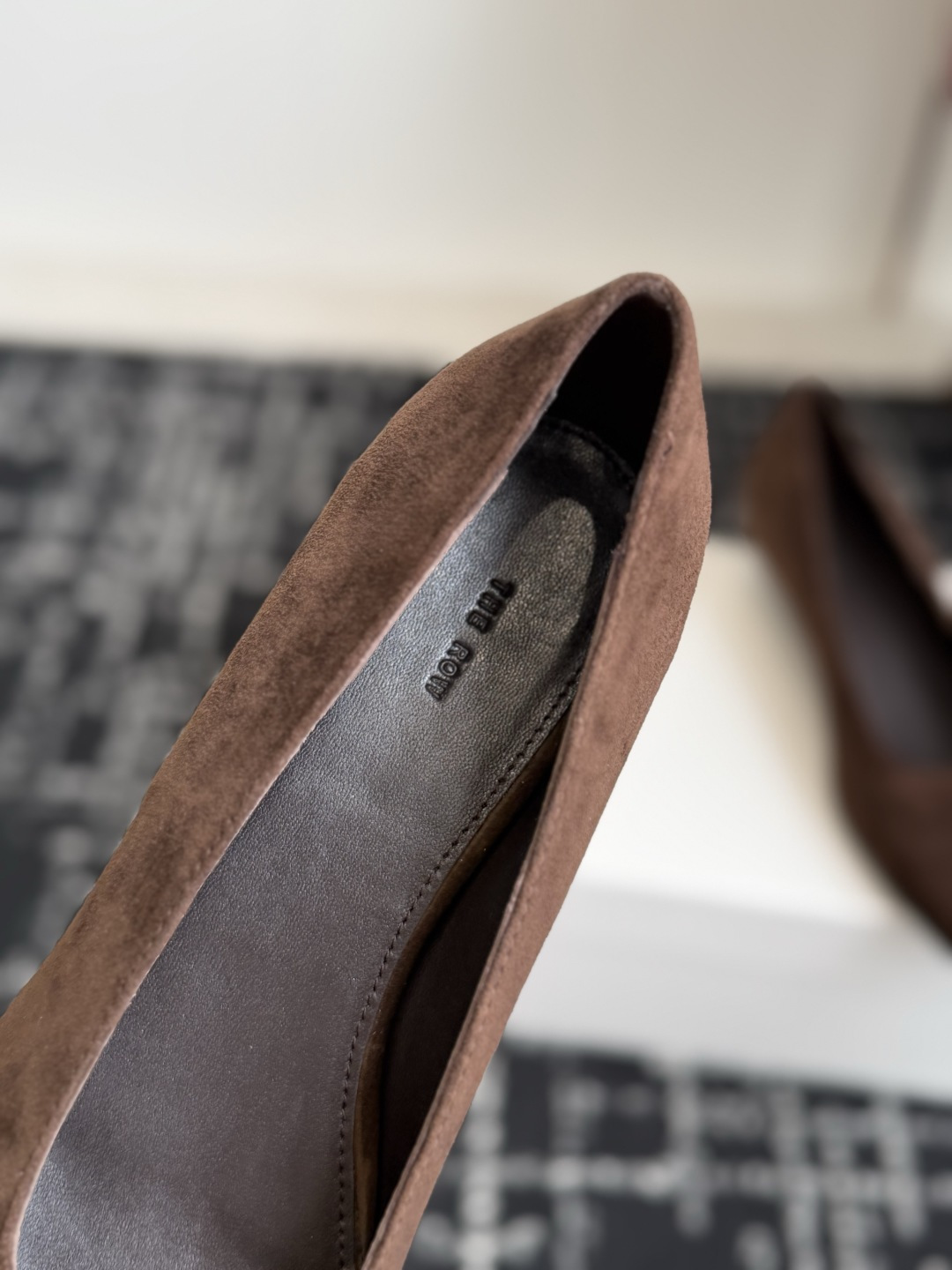 Valentino Brown Suede Square Flats