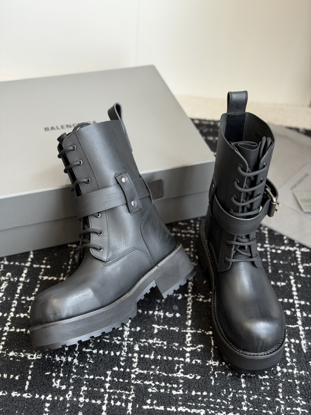 Balenciaga Chunky Biker Mid Boots