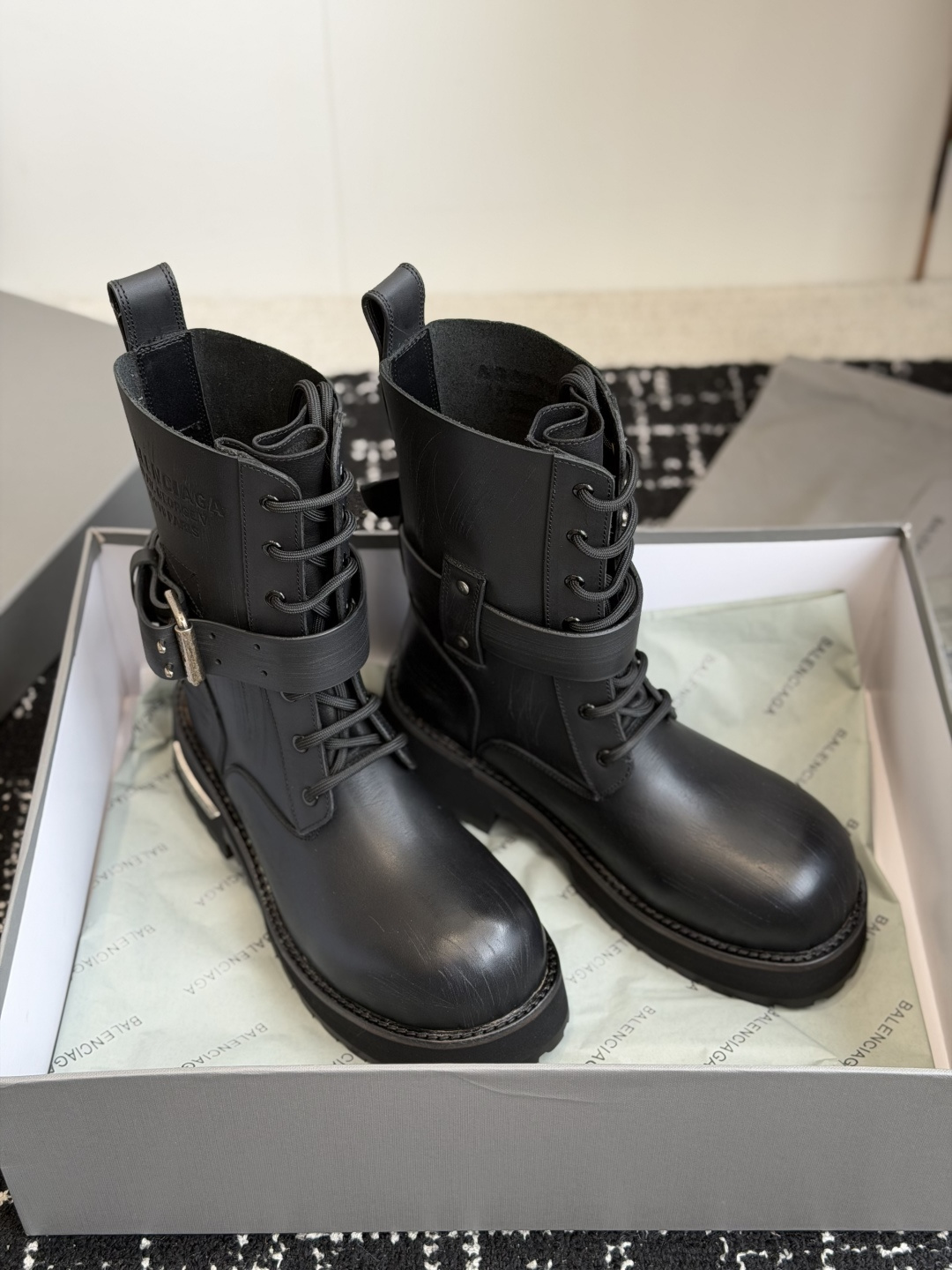 Balenciaga Chunky Biker Mid Boots