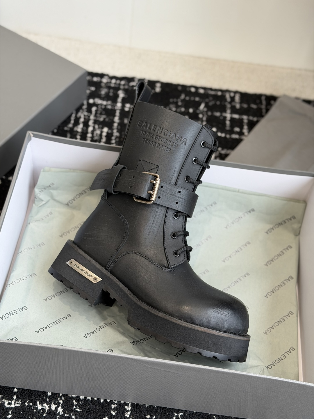 Balenciaga Chunky Biker Mid Boots