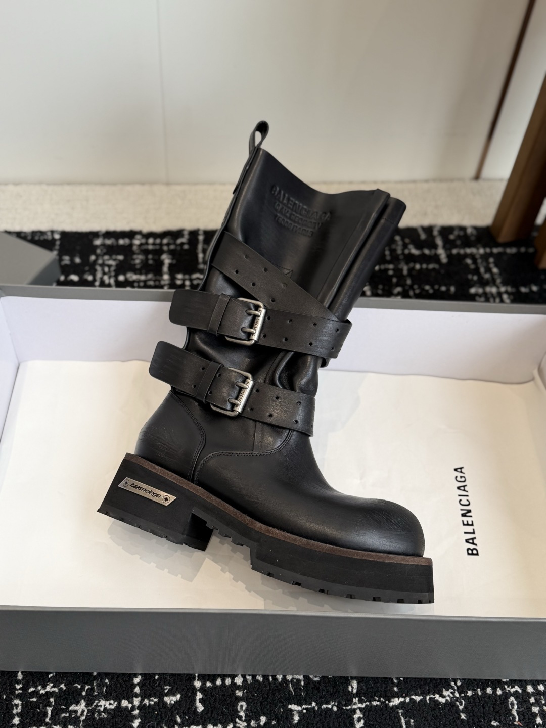 Balenciaga Multi-Strap Western Biker Boots