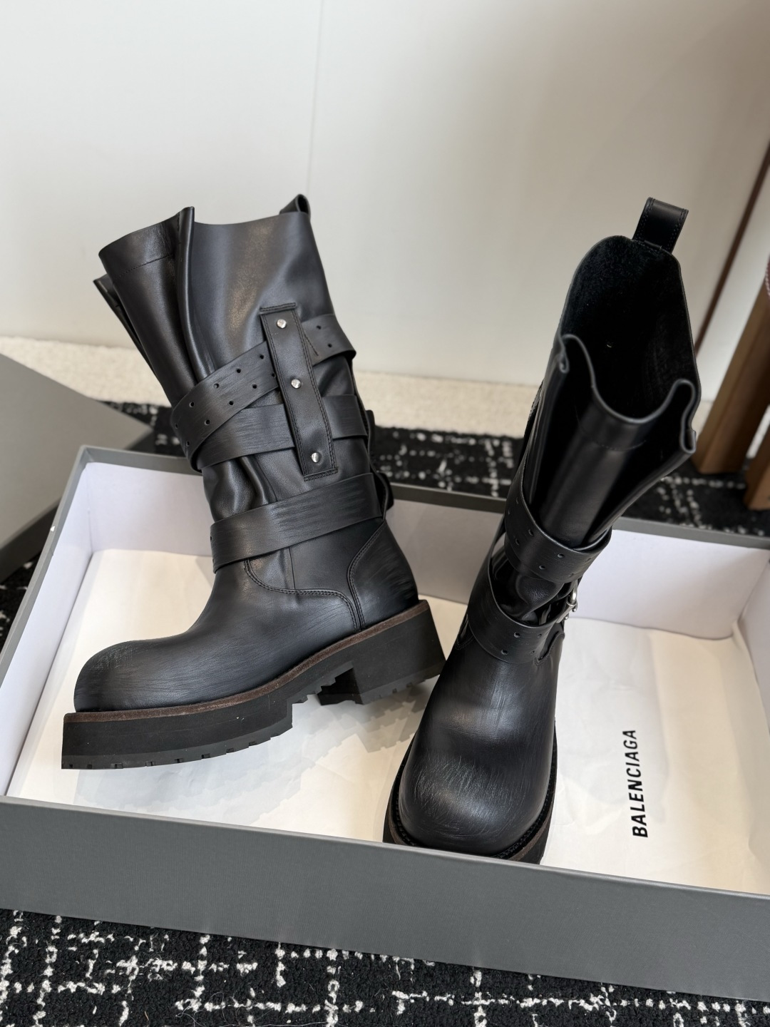Balenciaga Multi-Strap Western Biker Boots