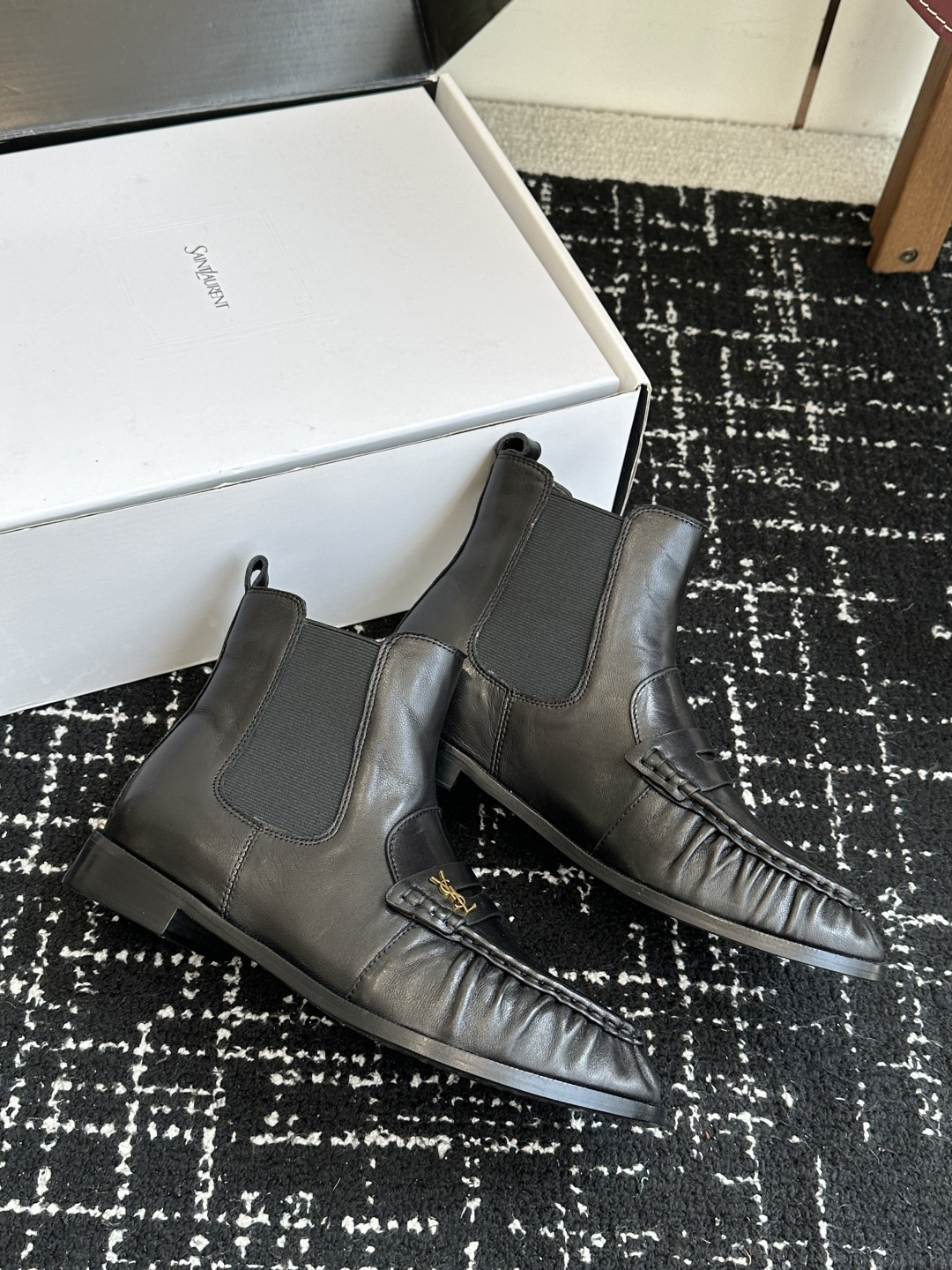代购级（⚠️官网同步✈️盒包装） YSL Yves Saint Laurent  (杨树林）大爆款情侣 樂福鞋小牛皮制造
