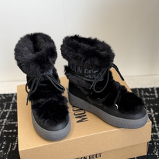 代购级 Moon Boot系带毛绒中筒雪地靴✨ 整鞋厚实仿水貂毛绒面料,蓬松柔软,包裹感强,保暖效果在线 经典系带设计, 代购级 Moon Boot系带毛绒中筒雪地靴✨ 整鞋厚实仿水貂毛绒面料,蓬松柔软,包裹感强,保暖效果在线 经典系带设计,