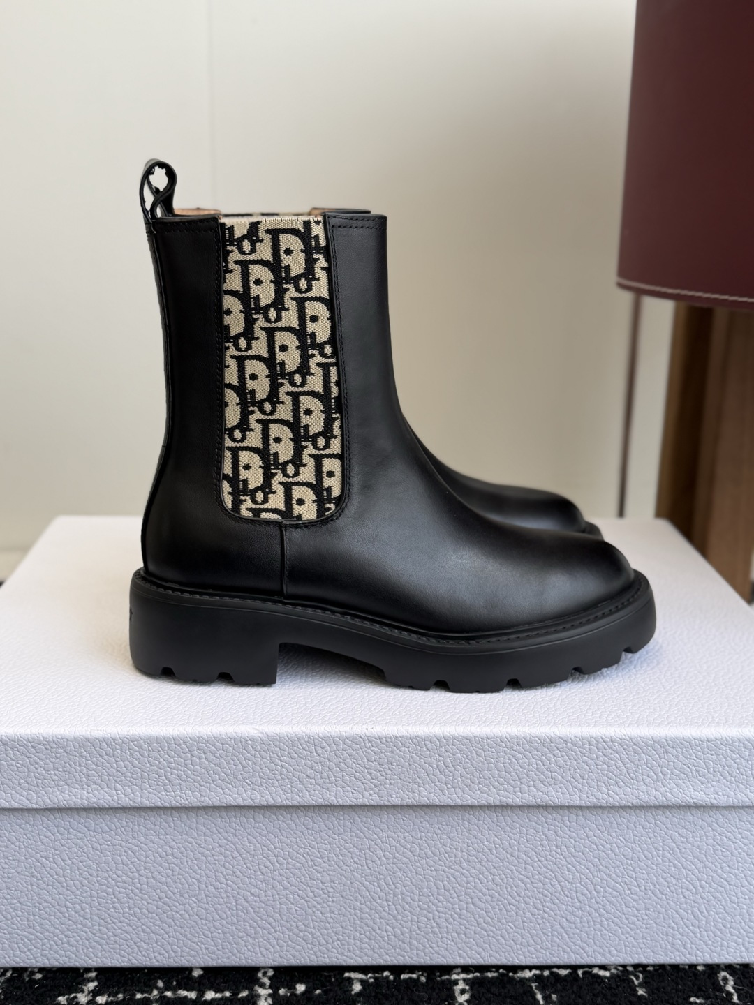 Dior Black Monogram Chelsea Boots