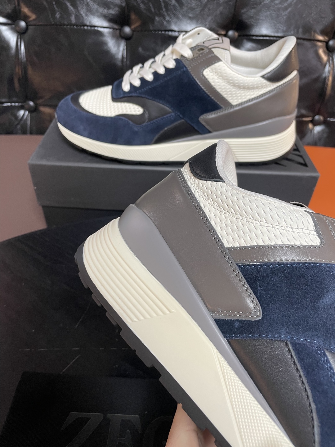 Zegna Men's Leather Sneaker Triple Stitch Detail - Luxury & Comfort 6 cmp i1741843023661 1670 0 4